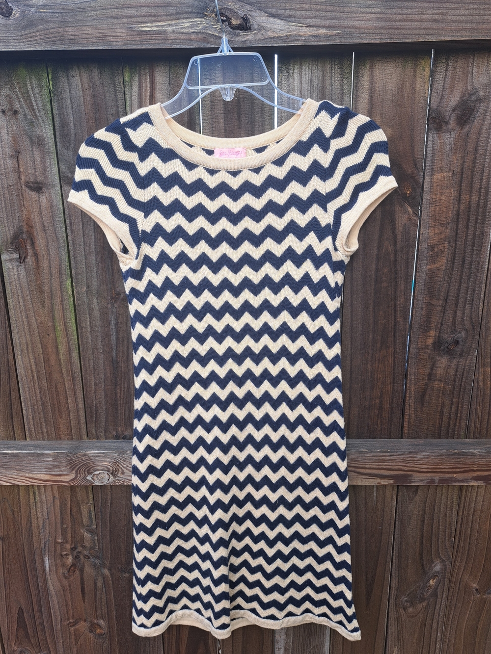 Lilly Pulitzer Chevron Knit Dress - Navy & Cream